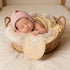 Penitue 15cm/5.91in Baby Girl Announcement Sign, Double-Sided Wooden Hello World Newborn Sign Welcome Baby Board Birth