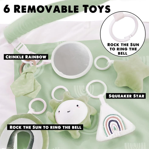 Tummy 6 Mallify Washable Time Mat, Baby Play Gym with Featured Toys, Baby Gym for Infant & Toddler, Larger Baby Play
