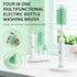 biqin 360 Rechargeable Electric Bottle Brush with Stand - Spin Silicone Cleaner for Baby Bottles, Breast Pumps & Small