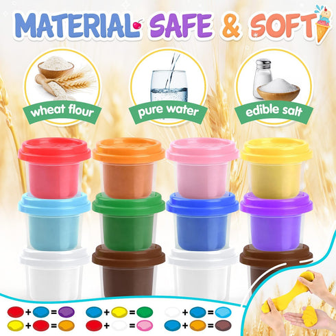 Sets 4-8 12 Counter Playset PLAY Ice Cream Cart Toys for Kids - Color Dough for Kids Ages with Cans, Pretend Play Toy