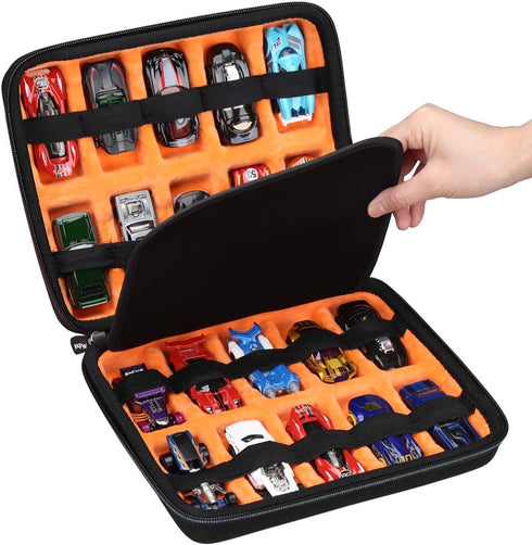 Mchoi Shockproof Carrying Case for Hot Wheels 20 Cars, Toy Car Organizer for Matchbox Cars Storage