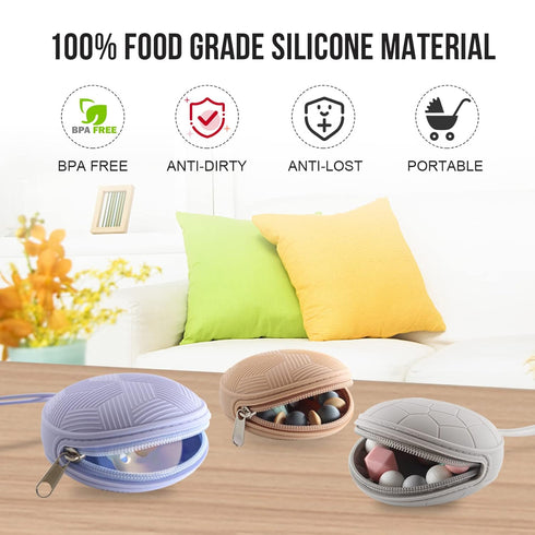Smlpuame Pacifier Holder Case, BPA Free Portable Silicone Baby Pacifier Cover Pouch for Diaper Bag, Travel Outdoor