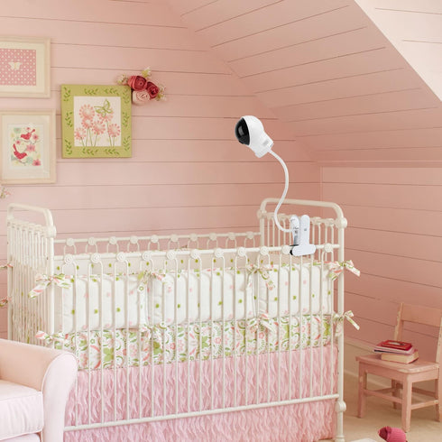 Clip Mount for Eufy Baby Monitor Camera - Flexible Gooseneck Holder for Crib without Tools or Wall Damage