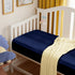 2 Pack, 28 52 8 Inch Entisn Satin Crib Sheets x x Soft Fitted Crib Mattress Sheets for Baby Boys, Navy Blue Nursery