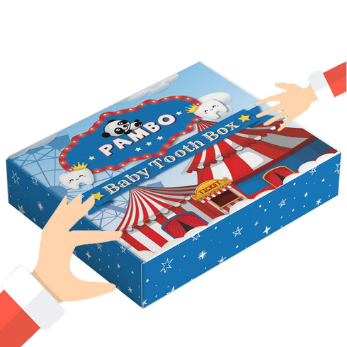 PAMBO Baby Tooth Box Keepsake for Girls, Wooden Tooth Storage and Saver Box for Lost Teeth