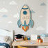 Personalized Rocket Name Sign for Kids Room, Custom Wooden Space Wall Decor with Name, Nursery Wall Art for Boys