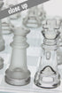 Gamie 14 Inch Glass Chess Set for 2 Players - Elegant Design - 32 Frosted and Clear Pieces - Durable Build