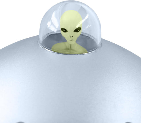 Off the Wall Toys Alien Glow-in-The-Dark UFO Space Ship with Bendable Action Figure Toy
