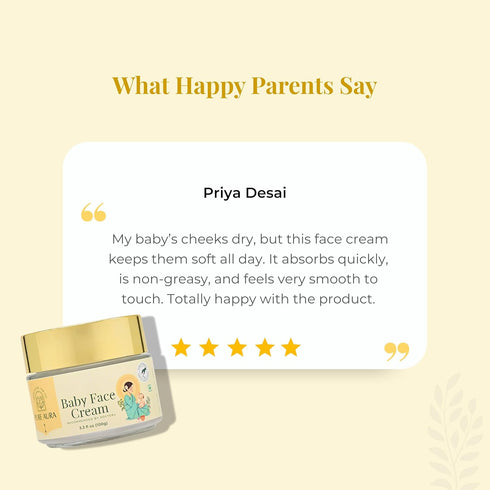 PURE AURA 100gm Pack 3 Baby Face Cream with Shea Butter & Almond Oil, Ayurvedic & Organic, Chemical-Free, Moisturizing
