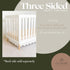 White Scalloped Crib Skirt Ruffle (Front/Two Sides) Adjustable Linen Cotton Blend, Neutral Baby Bedding for Boys