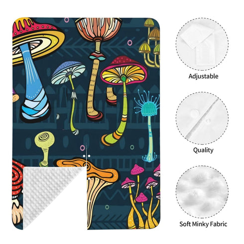 Hcpwzrf Mushroom Baby Car Seat Cover & Nursing Cover - Breathable Stretch Multi-Use Cover for Breastfeeding, Stroller