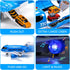 CUTE STONE Toy Airplane with Lights & Sounds, Friction Powered Plane Toy with Mini Cars for Kids, Great Gift for Boys