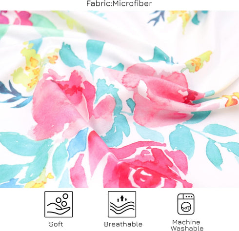 2 Pack, 13"x 18" 14"x19", 100% Toddler Pillowcase Purple Flower Kids Pillow Cover for Sleeping, Fit Sized Or Silky Soft
