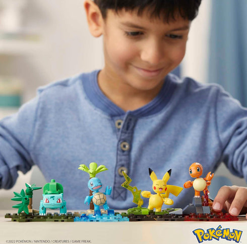 Kanto Region Team MEGA Pokémon Building Toys Set, 130 Pieces, 4 Poseable Characters for Kids