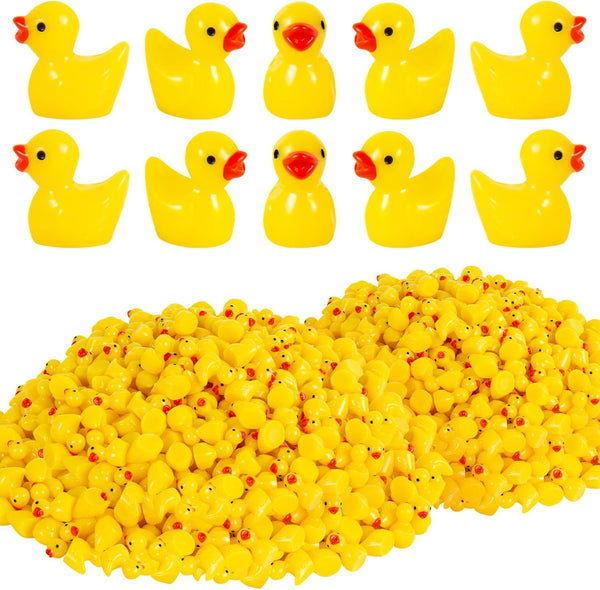 ONLYFU 1000Pcs Mini Resin Ducks Bulk Tiny Duck Figurine for Fairy Garden Landscape