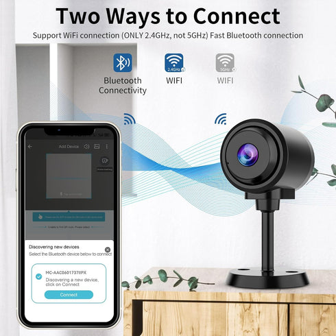 VSTARCAM 1Pcs, 2.4GHz 136 Tiny Camera for Home Security WiFi Portable Battery Operated with IR Night Vision, Human