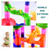 Gifts2U Marble Run Toy - 130Pcs Educational Construction Maze Block Toy Set with Glass Marbles for Kids