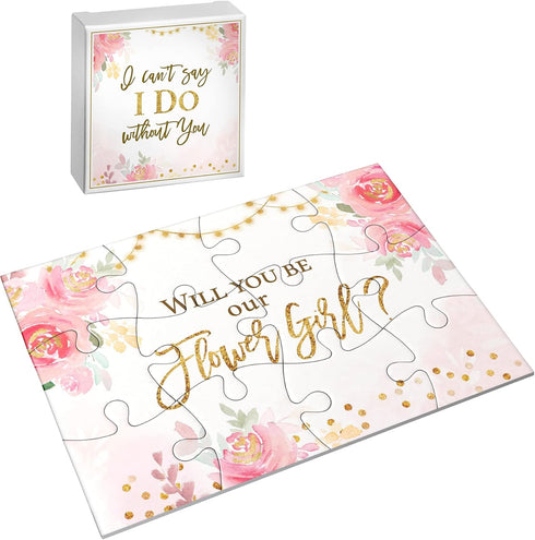 Lillian Rose Gift - Will You be Our Flower Girl Puzzle, One Size, Pink