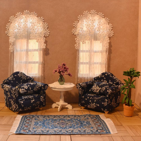 1/12 3 12 6 3.8(2pcs iLAND Miniature Dollhouse Accessories Vintage of Carpet for Dollhouse Furniture on Scale