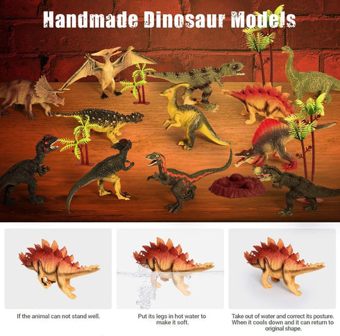 Figures,12 Playset FRUSE Jurassic Dinosaur Toys PCS Realistic Large Dinosaur Figurines with Jumbo Play Mat