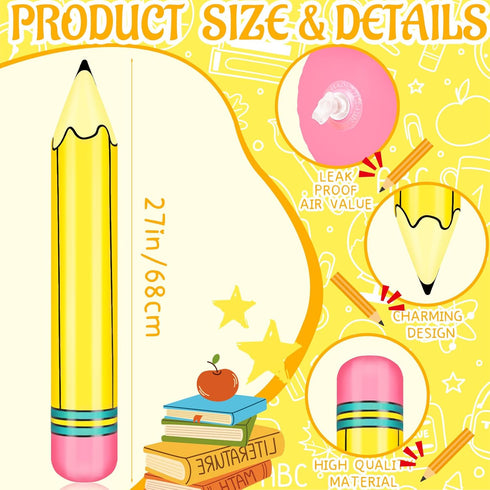 18 27 Inch Pcs Giant Large Inflatable Pencil Back to School Graduation Decor Hanging Inflatable Pencil Classroom