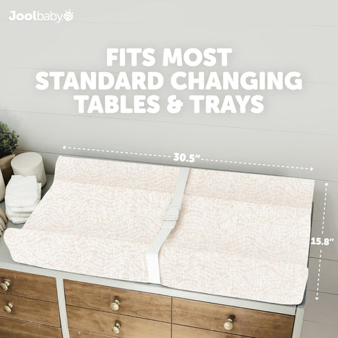 Jool Baby Serenity Soft Changing Pad + Washable Cover, Non-Slip - Fits Standard Changing Tables & Dressers (Wave