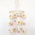 Goukurlsma Daisy Mobile for Crib Boho Baby Crib Mobile for Girls Pink Felt