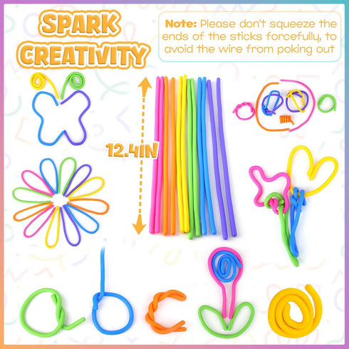 12 Pack Fidget Toys Sensory Sticks for Kids: Sensory Toys for Kids with Autism Calming - Quiet Fidgets for Classroom