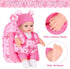 12" Backpack Box,12 Inch 3+ Baby Doll With Bear Pattern Carrier In Gift Realistic Baby Dolls With Clothes