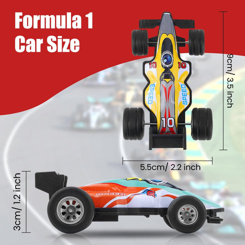 F1 Formula Pull Back Cars Toy Model Set, 12 Pack 1:43 Matchbox Small Race Cars for Toddlers Ages 2-8