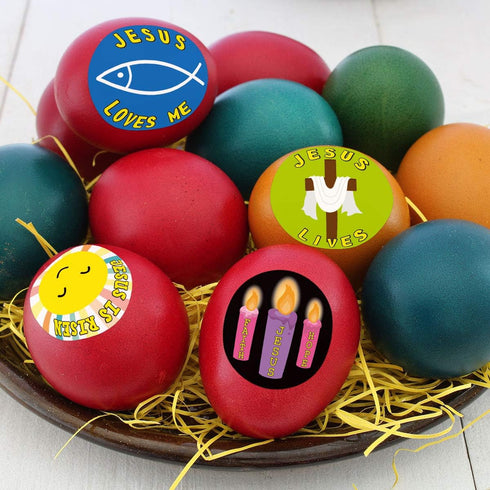 HE Lives Easter Religious Stickers, 200PCS Per Roll for VBS Education