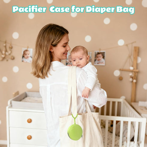 Nupoopy 2-Pack Silicone Pacifier Holder Case- Portable Pacifier Cover Pouch Bag, Pacifier Storage Case for Diaper Bag