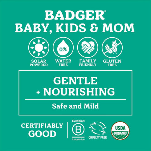 Badger Baby Balm with Chamomile Calendula, Organic Baby Moisturizer for Cradle Cap, Diaper Rash, 2 oz
