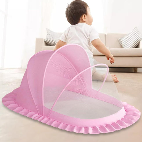 DimyFew Crib Netting Cover Baby Folding Net Cover Bedding Supplies Easy to Use Universal Mini Canopy Tent Net