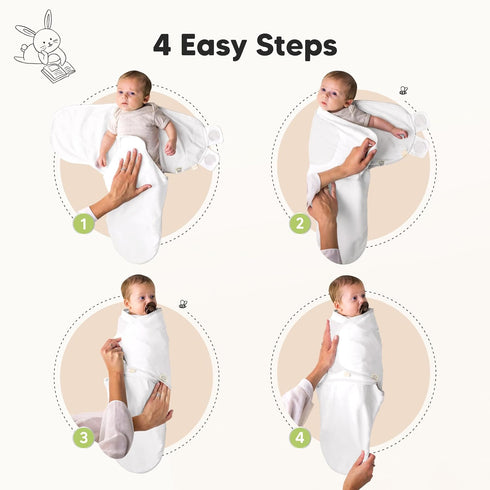 3-Pack 0-3 0-3 KeaBabies Organic Swaddles for Newborns Girls, Boys with Hats - Soft Cotton Baby Sleep Sacks Months