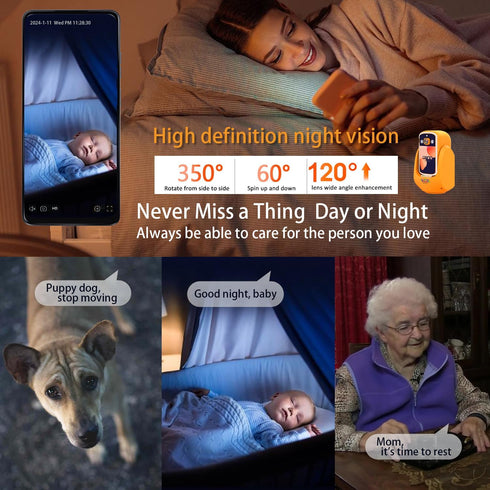 NBKsmart 2 Audio/Video,2.8''Screen Way Camera Pan/Tilt WiFi AI Motion Detection for Baby/Pet/Puppy/Cat/Dog,Facetime