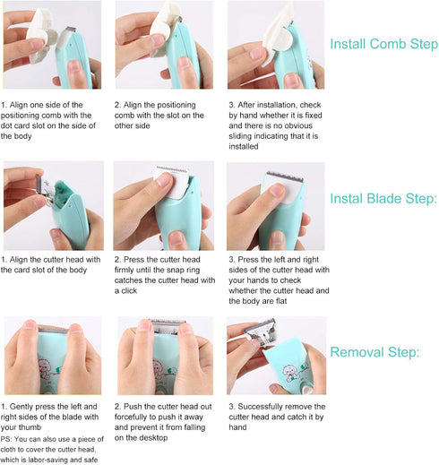 Trimmer Zerodis Baby Hair Clipper, Children Ultra-Quiet Electric USB Rechargeable Cordless Haircut Kit, Fast Charging