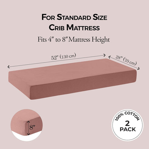 Sheets,2 Pack,Soft,Standard Sheets,100% 28x52 Dreamology Jersey Crib Crib Cotton Crib Sheet,for Boy,Girl, Baby Mattress