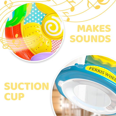 Lollipop Ferris Wheel Toy - Suction Cup Musical Spinning Toy for Babies, Ideal High Chair Toy