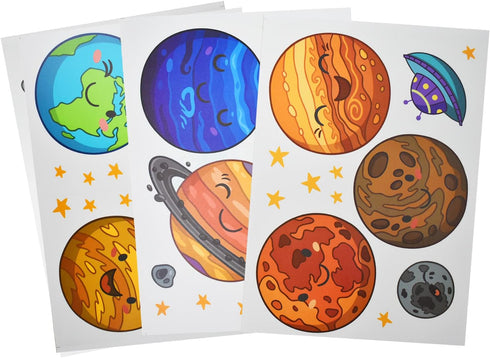(35 35 Inch) Maydahui Universe Space Planets Wall Decal Solar System Wall Stickers x Peel Stick Removable Cartoon