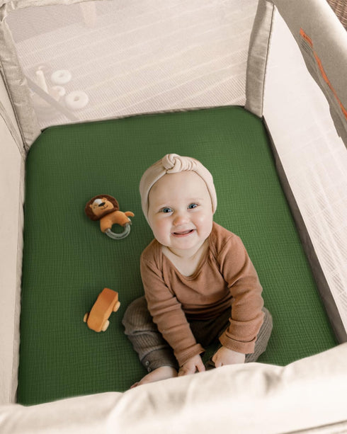 Pack Pack 2 Pack(Monstera&Dark Blissful Diary Muslin Mini Crib Sheets, and Play Mattress Sheets Fitted for N Play, Soft