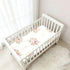 CZXW 52" 28" Pink Roses Stripes Crib Sheets Fitted x Natural Cotton Soft & Breathable for Baby Crib Mattress