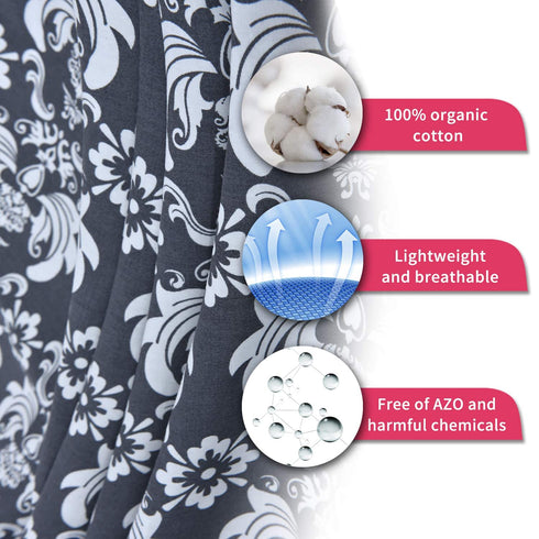 UHINOOS Nursing Cover for Mom Breastfeeding, Baby Privacy Nursing Covers, Breathable Cotton with Adjustable Hoop