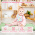 7Pcs Cotton Waterproof Baby Bibs - Hook Loop Closure, Keepsake Gift for Newborns, Drooling, Feeding, Eating
