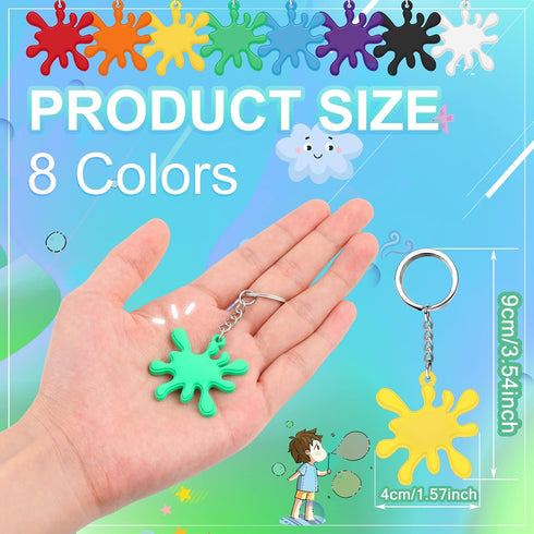 Paint Splatter Keychains, Art Party Favors and Decorations for Kids Adults Back to School Gifts