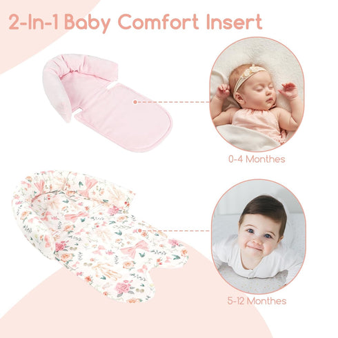 2 1 GFU Baby Car Seat Head Support for Newborn, in Infant Car Seat Head Body Support with Strap Pads, Soft Stroller