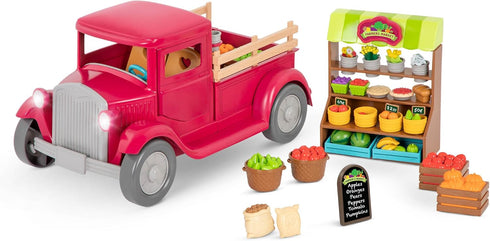 Playset Playset 3+ Li'l Woodzeez Farmer's Truck Doll with Toy Truck, Miniature Food & Accessories Compatible with Doll