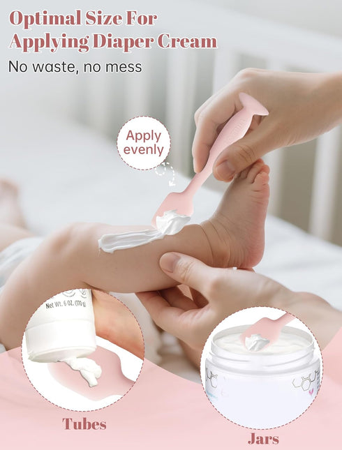 3 Pack Diaper Cream Spatula, Butt Spatula Baby, Silicone Diaper Cream Applicator, Full-Size + Mini Butt Paste Spatula