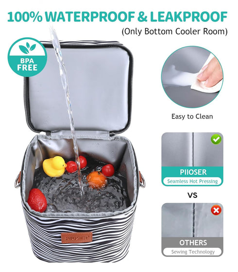 Pack, 6 9 Oz, PIIOSER Breastmilk Cooler Bag with Ice Fits Baby Bottles Up to Stylish Baby Cooler Travel Bags