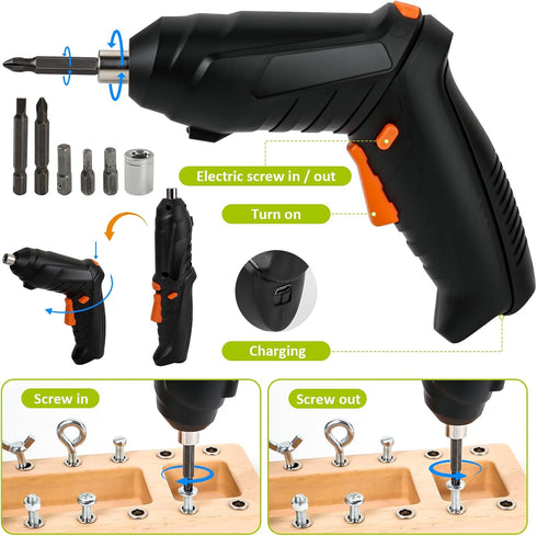 SANANT Set 3 4 5 Montessori Screwdriver Board with Electric Drill, Wooden Montessori Busy Board Toys Screw Driver